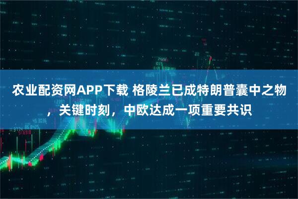 农业配资网APP下载 格陵兰已成特朗普囊中之物，关键时刻，中欧达成一项重要共识